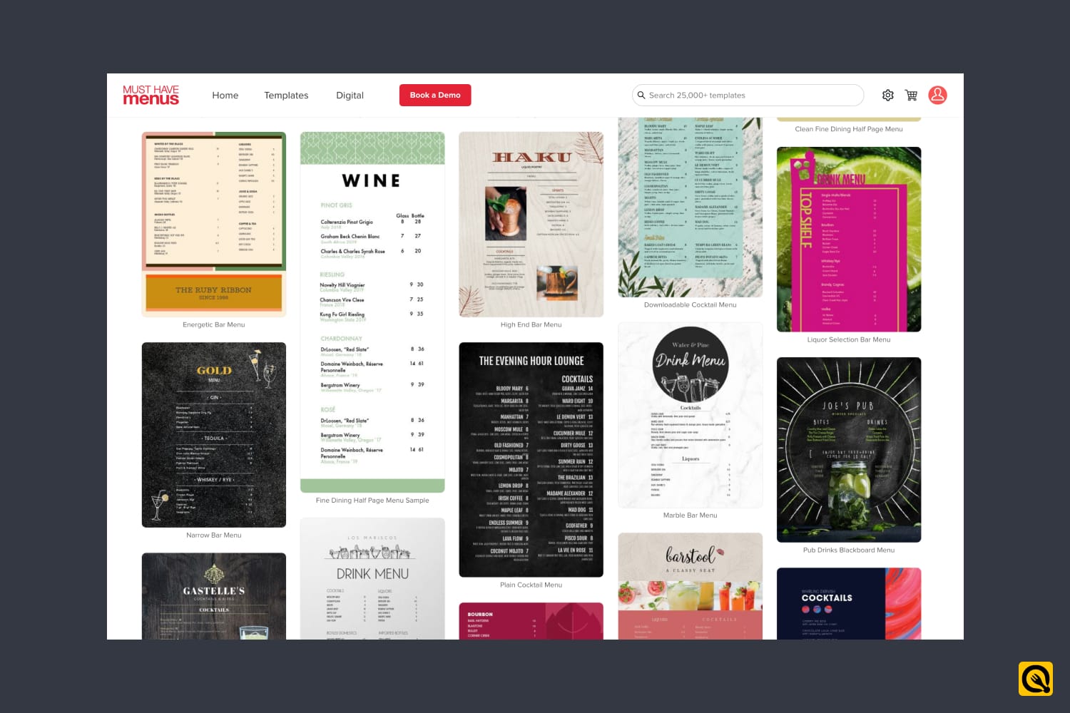 MustHaveMenus' Cocktail Menu Templates