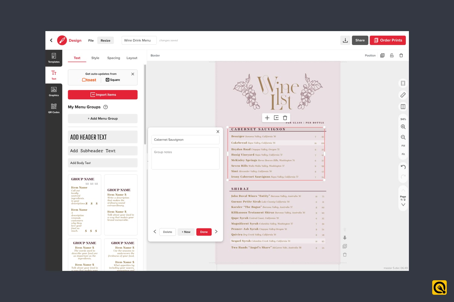 Designing an Attractive Drinks Menu