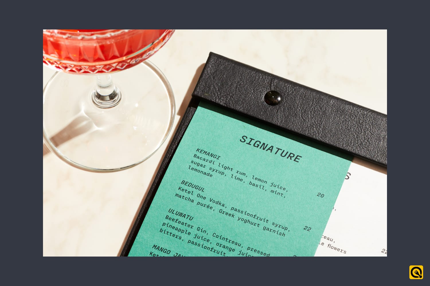 A Drink Menu Crafted from Eco-Friendly Materials at Kata Kita