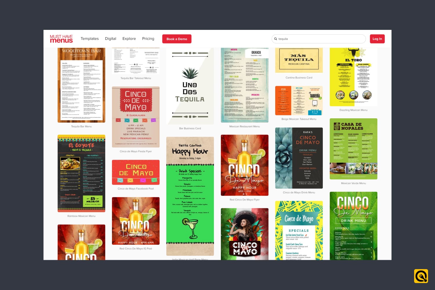 One-Page Tequila Menu Templates