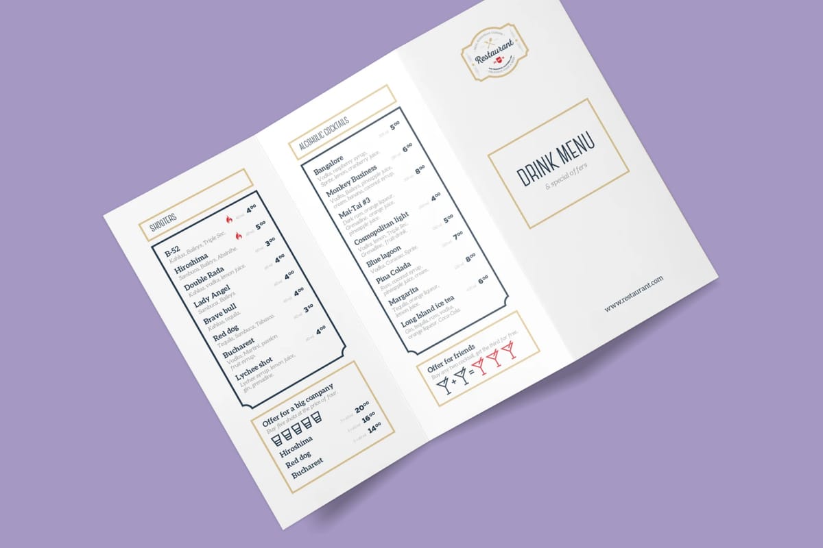 Foldable Drink Menu Templates: Save Space and Elevate Your Branding